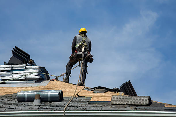 Professional Gutter Installation technician working in Liberty, KY